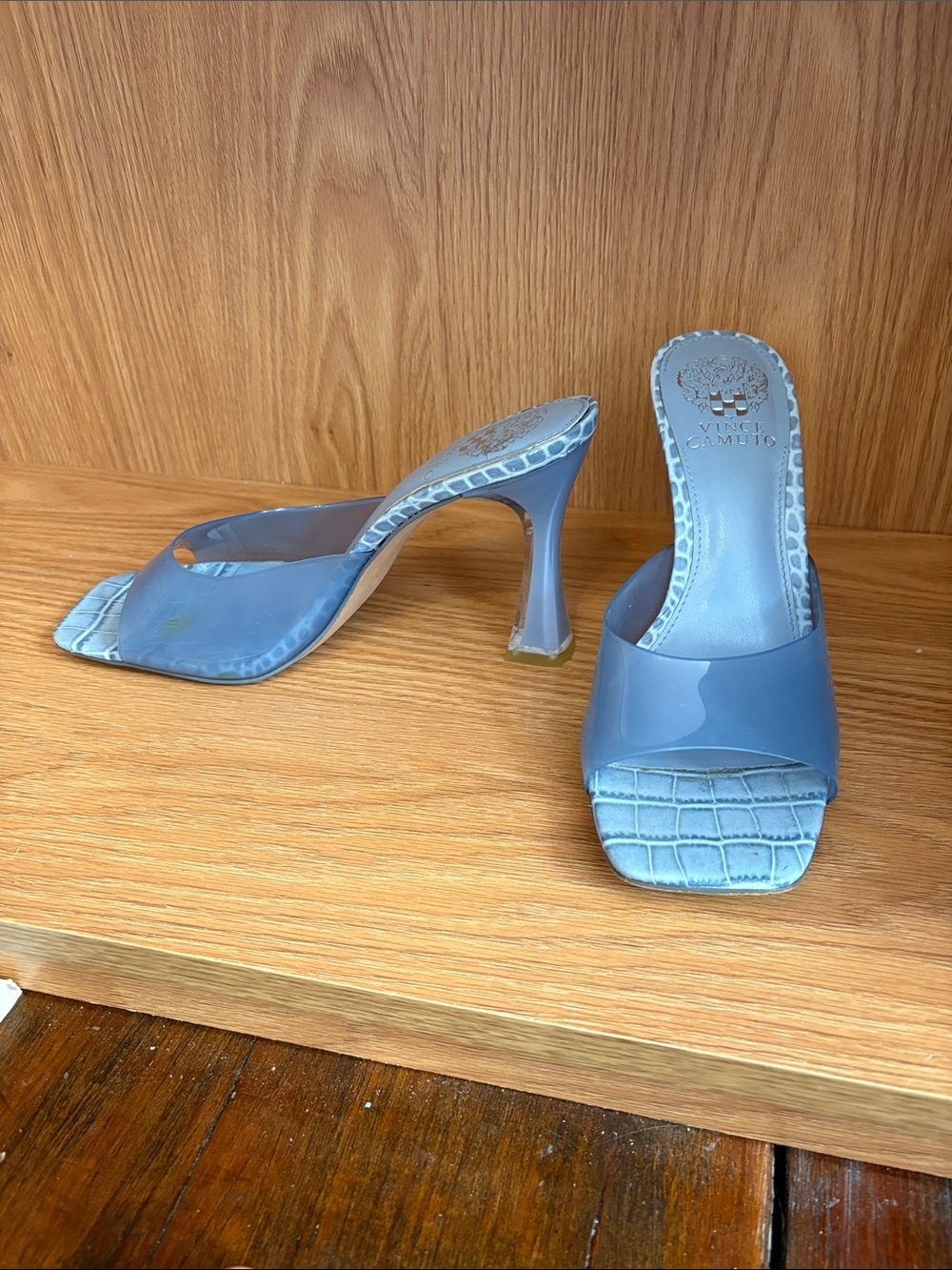 Vince Camuto Sky Blue Slide Heels